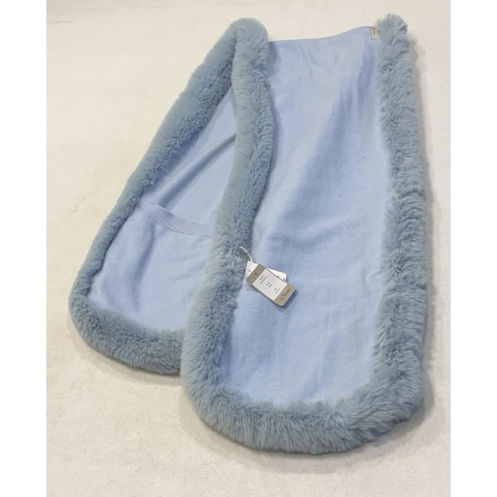 La Fiorentina faux fur light blue scarf with pockets New with tags